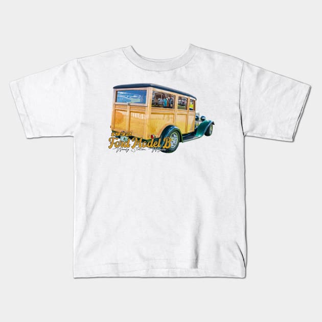 1932 Ford Model B Woody Station Wagon Kids T-Shirt by Gestalt Imagery
